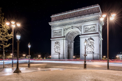 France Paris Arc de Triumph at Night 