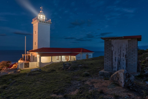 South Africa Mossel Bay Lighthouse at Night 