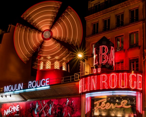 France Paris Moulin Rouge at Night