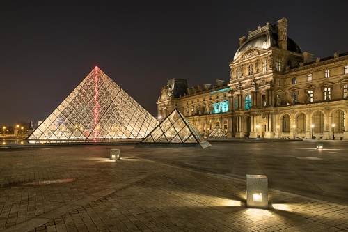 France Paris Louvre at Night