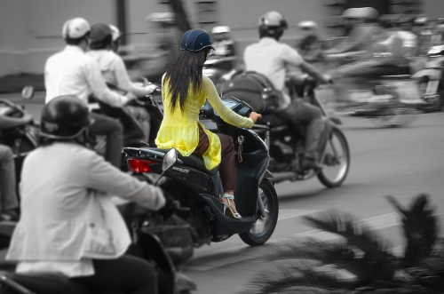 Vietnam Hanoi Classy Lady on Scooter